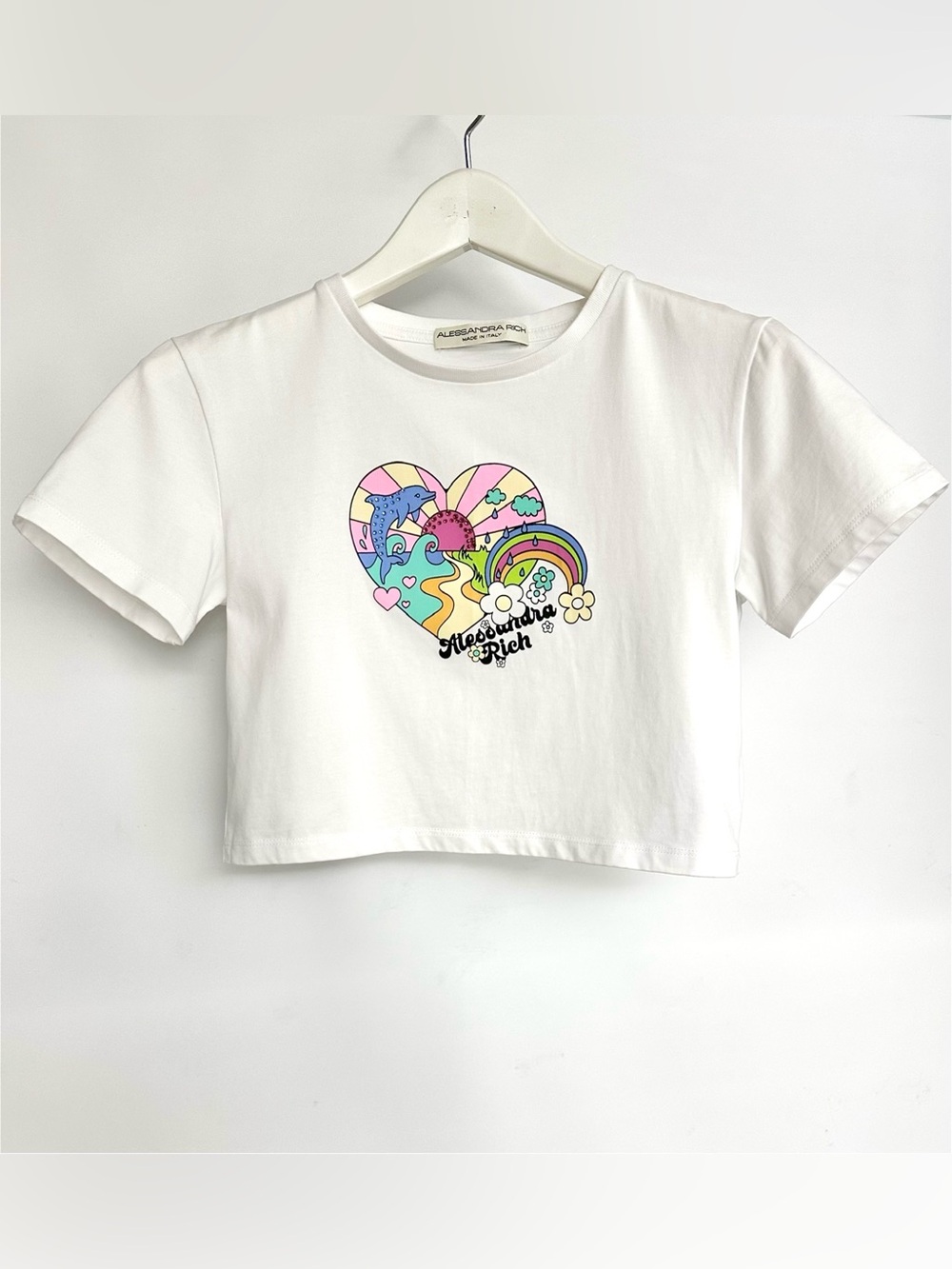 Alessandra Rich Cotton Jersey Crop